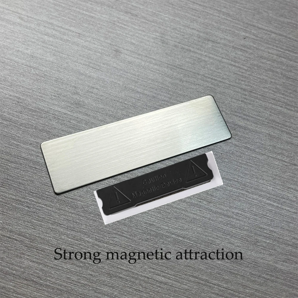 10Piece 7x2cm Free Customizable Brooches Personalized Engrave Text Logo Business ID Plate Steel Metal Tag Customized Name Badge