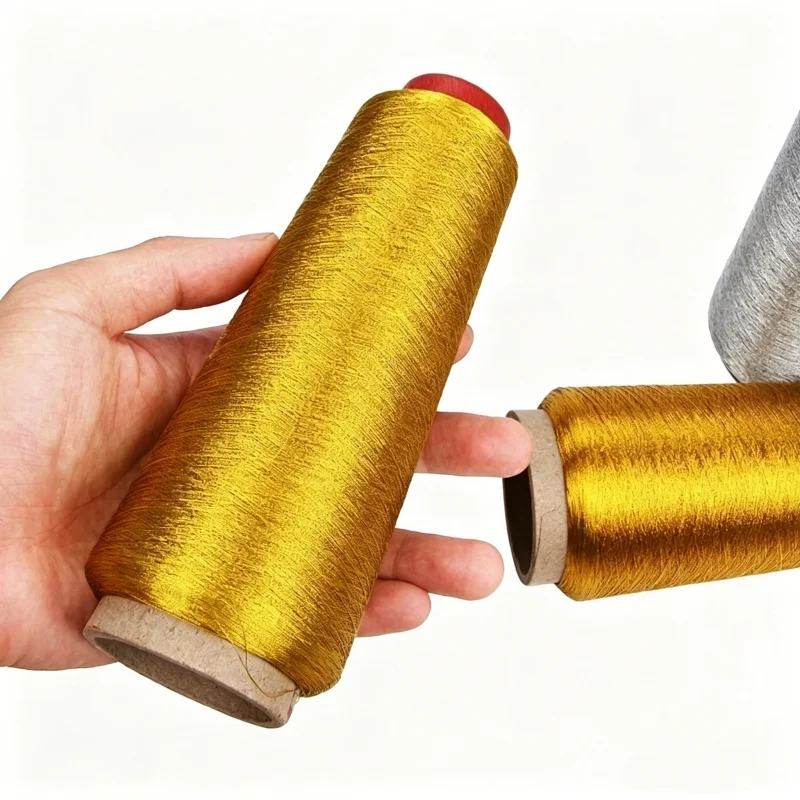 3600M Per Cone Metallic Yarn 150D For Computerized Embroidery And Decorative Sewing 5 Shinny and Glittery Color Available