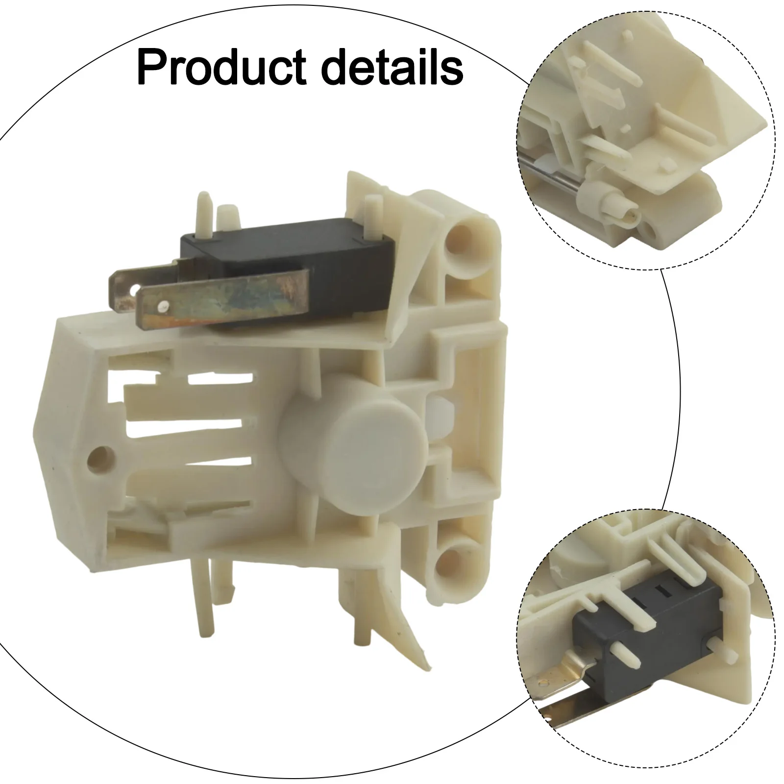 Dishwasher Door Lock Switch Replacement Part 17476000012184 AP7175456 For Midea-Insignia White Plastic Metal Latch Safety Sensor