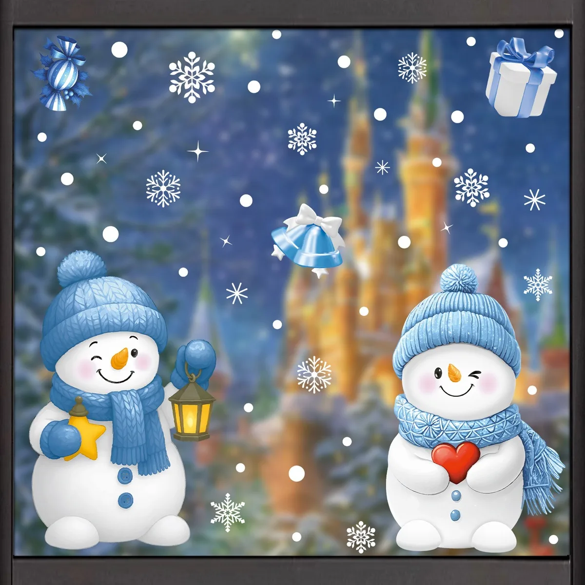 Christmas Electrostatic Stickers Lovely Snowman Window Stickers Snowflake Gift Bird Noel 2025 Merry Christmas Dec Happy New Year - Image 4
