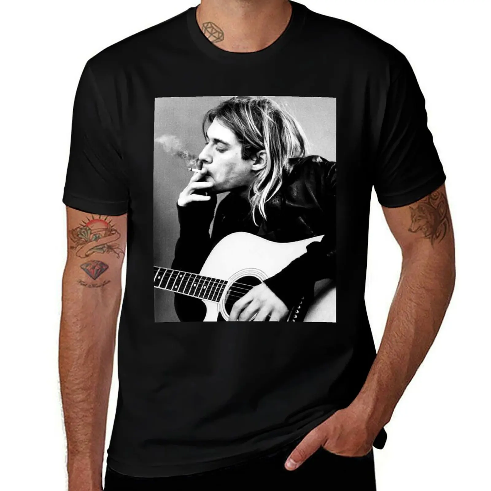 

Smoking With Playing Guitar 03 T-Shirt t shirt for man t shirts for man slim fit T-Shirt