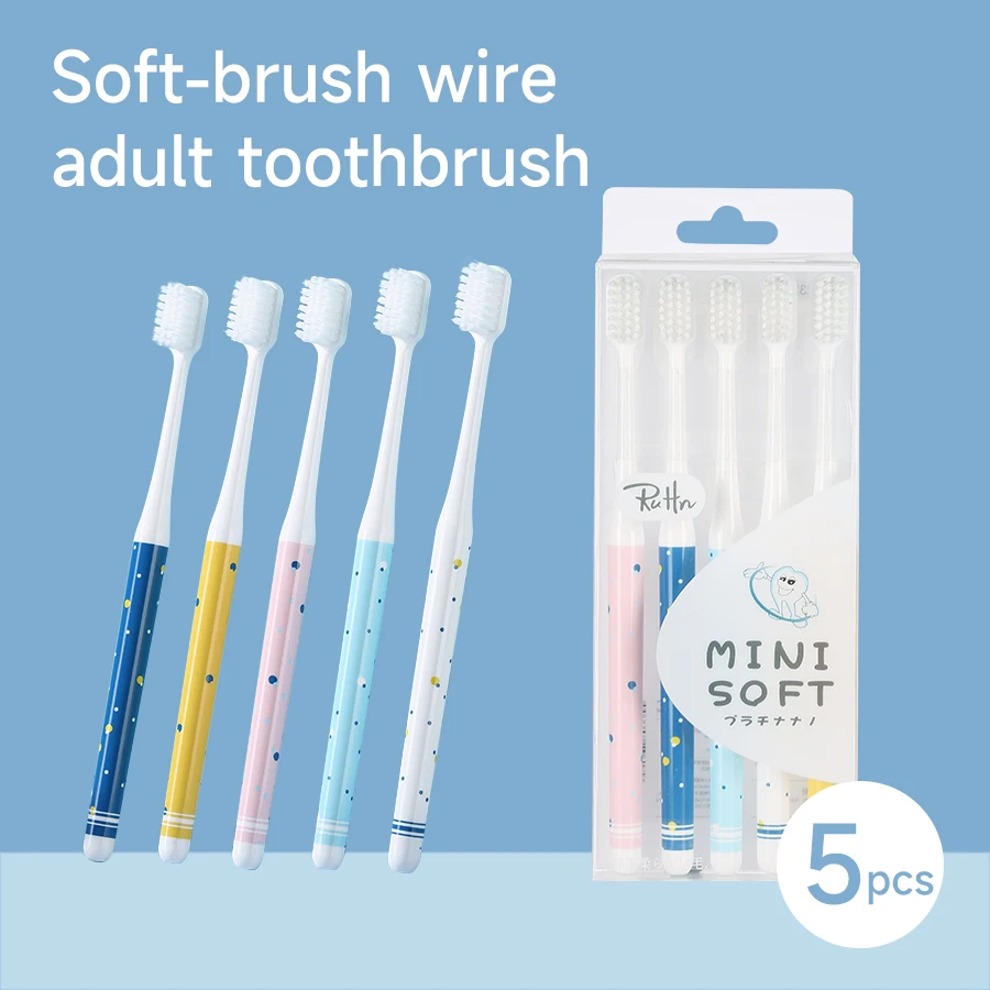 5 Pieces Hair Ultra-Fine Beauty Toothbrush Couple Suit Oral Cleaning Tools