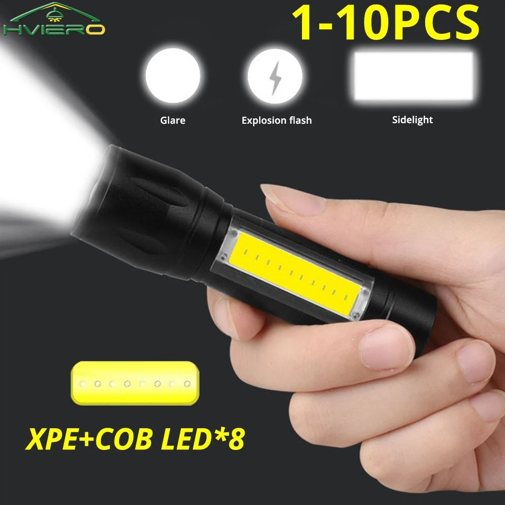 

Flashlight Battery Charge Mini Led 3W Focus Adjustable Side Lamp Convenient Waterproof T6 Light Ultra Bright For Hiking Camping