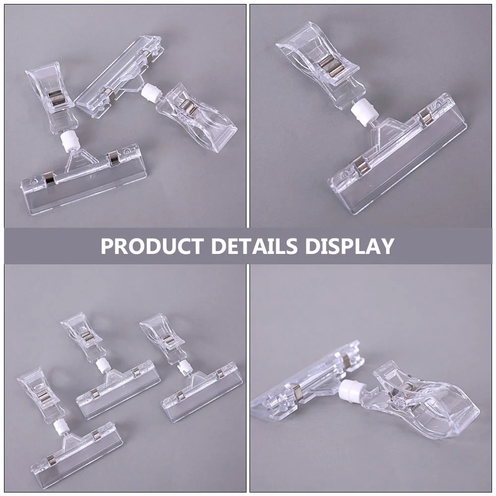 25 Pcs Shelf Clip Supermarket Price Tag Clamp Label Sign Display Cards Merchandise Holder Rack