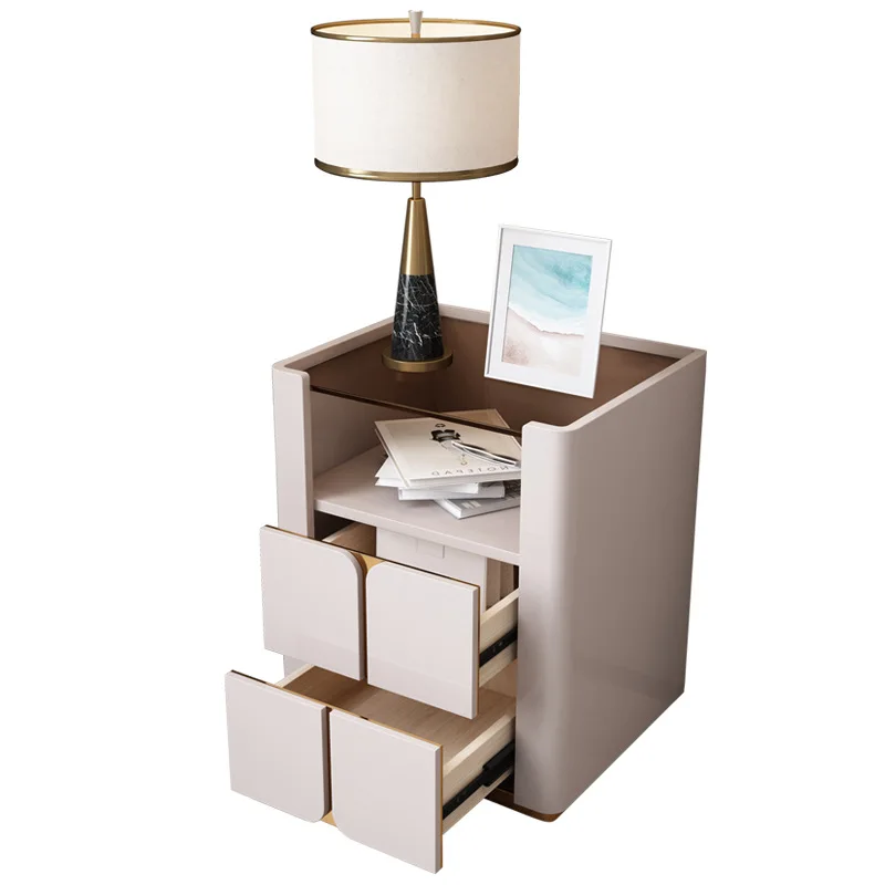 

Nightstand Modern Simple Bedroom Bedside Storage Cabinet Light Luxury Senior Sense Fashion Bedside Small Side Cabinet