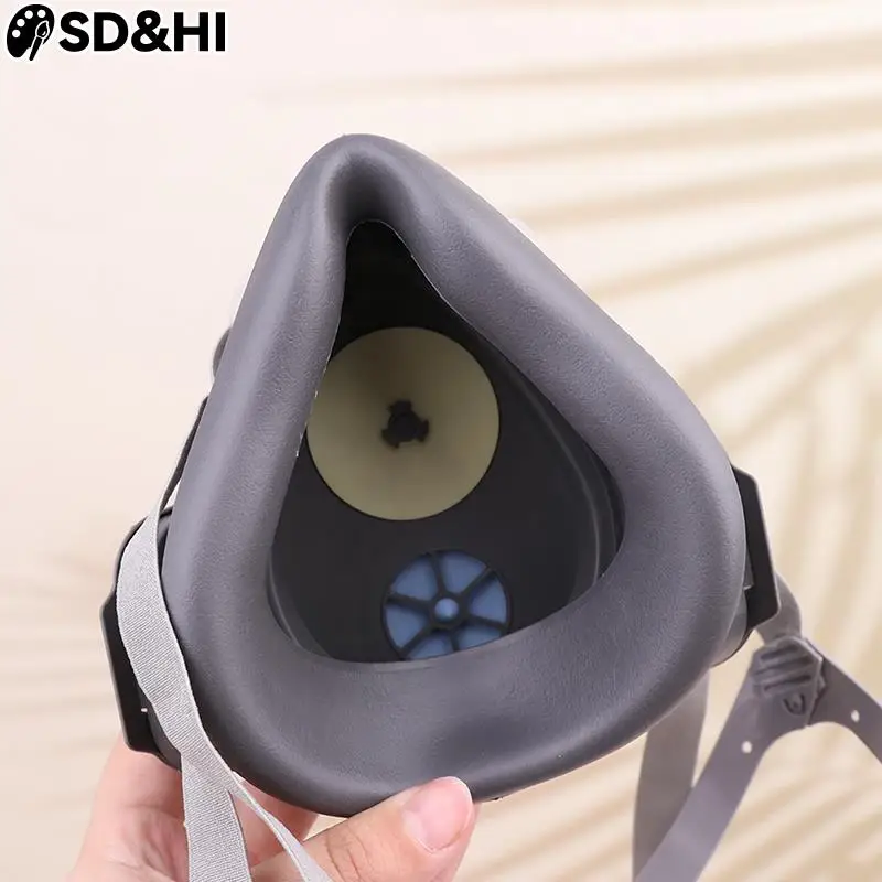 Half Face Dust Mask Respirator Dust-Proof Work Safety Rubber Mask Cotton Filter For DIY House Clean Carpenter Builder Polishing