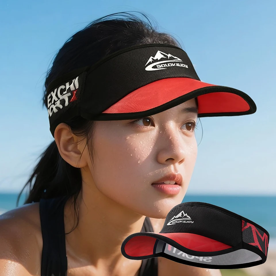 

GTUBIKE Cooling Stretchy Visor Men Mesh Baseball Cap Top Empty Tennis Golf Cap Running Sun Protection Visor No Slip Sun Hat