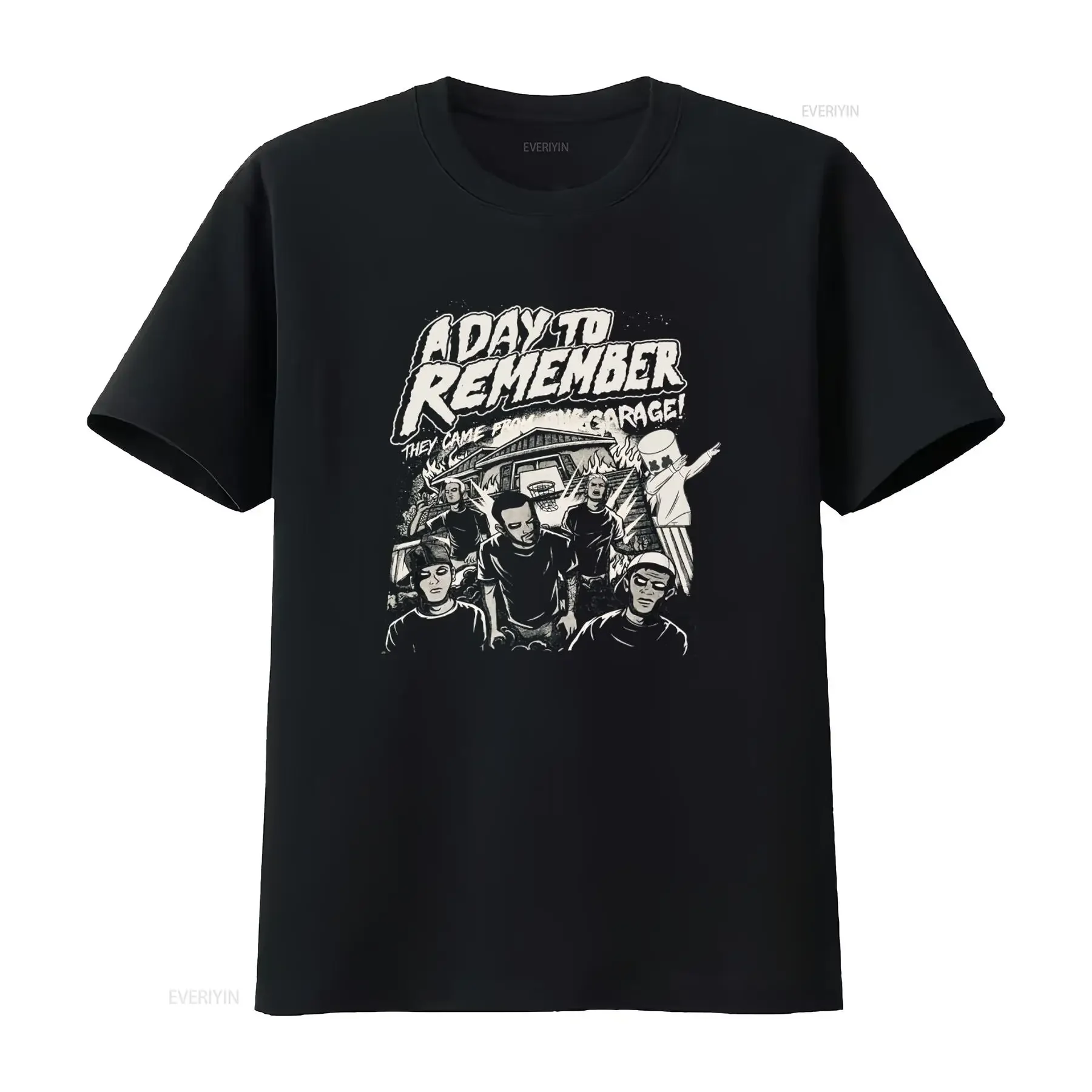 A Day To Remember Band T Shirt They Came From The Garage Design Men s Medium  vintage Washed Breathable Comfortable graphic
