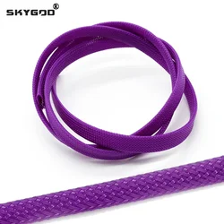 1~50m Purple PET Braid Sleeves 2/4/6/8/10/12/14/16/20/25/30/40mm High Density Insulated Snake Skin Sleeving Wire Wrap Sheath