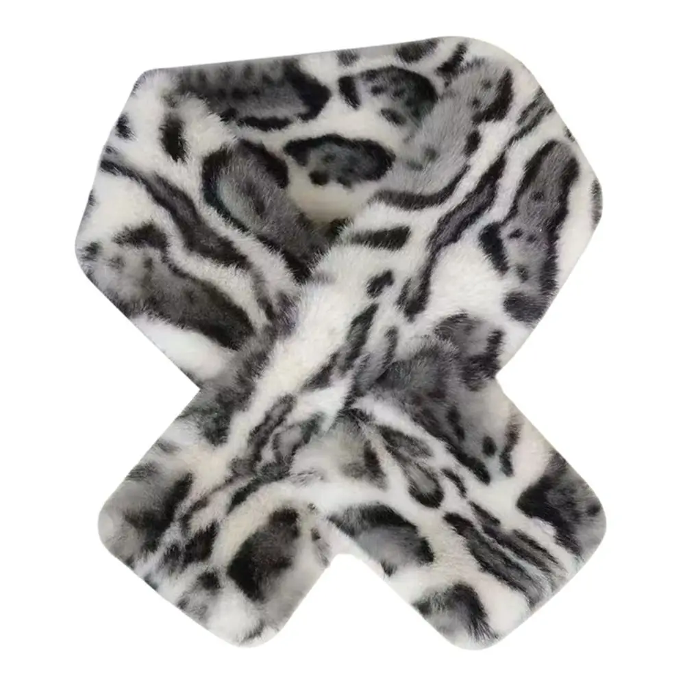 

Thicken Warm Leopard Print Scarf Windproof Soft Faux Fur Scarf Faux Rabbit Fur Faux Collar Winter Scarf Winter Season