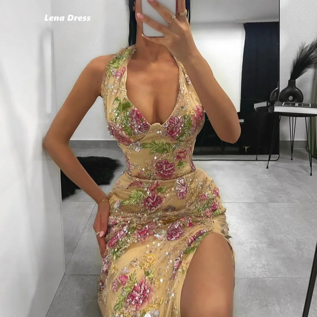 

Lena Shiny Luxurious Women's Evening Dresses Woman Elegant Party Dresses for Wedding Woman Flowers Women's Ball Gown Fish Tail