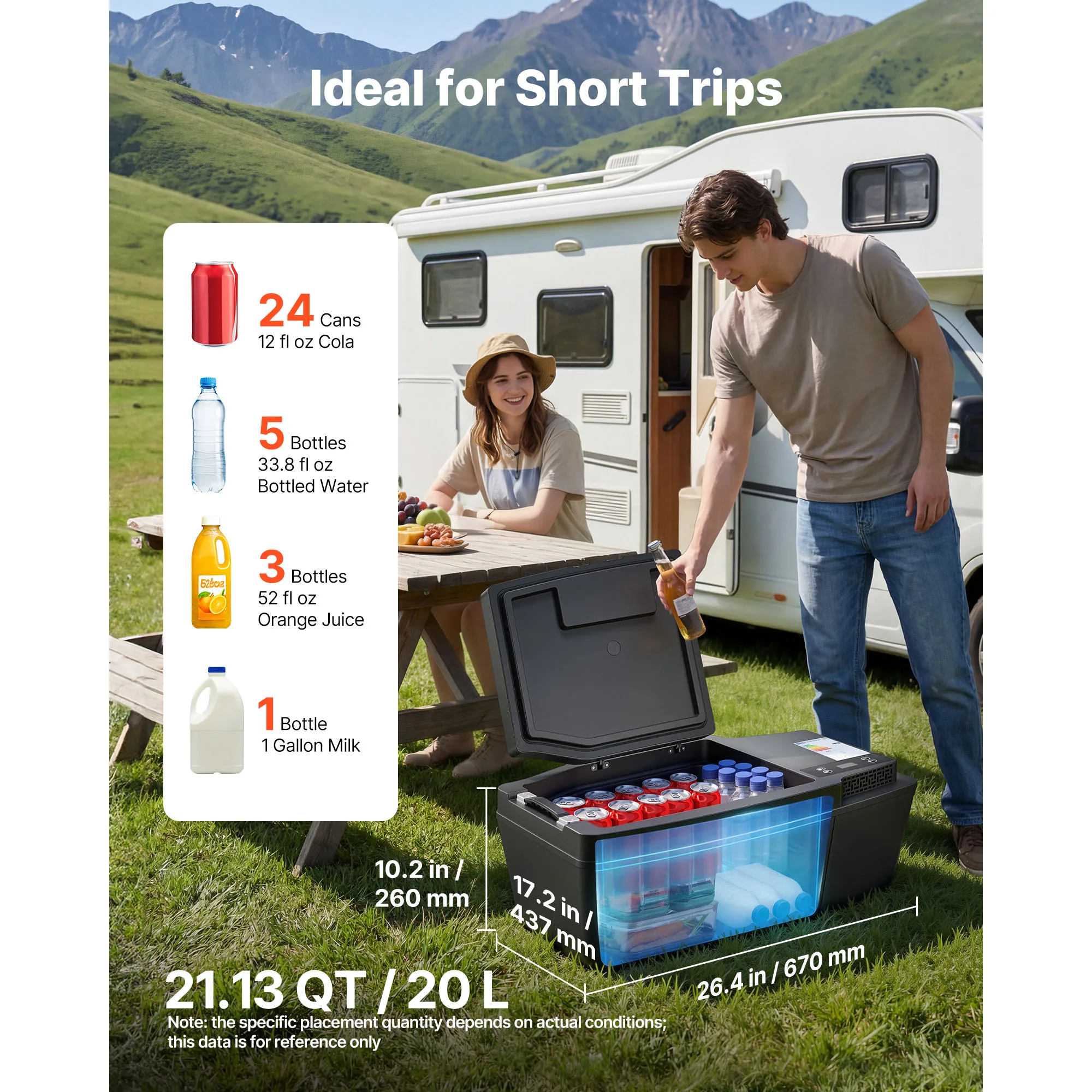 SucceBuy 12 Volt Refrigerator 20L/35L Car Fridge for Tesla Model 3/Model Y Portable Electric Freezer Compressor with APP Control