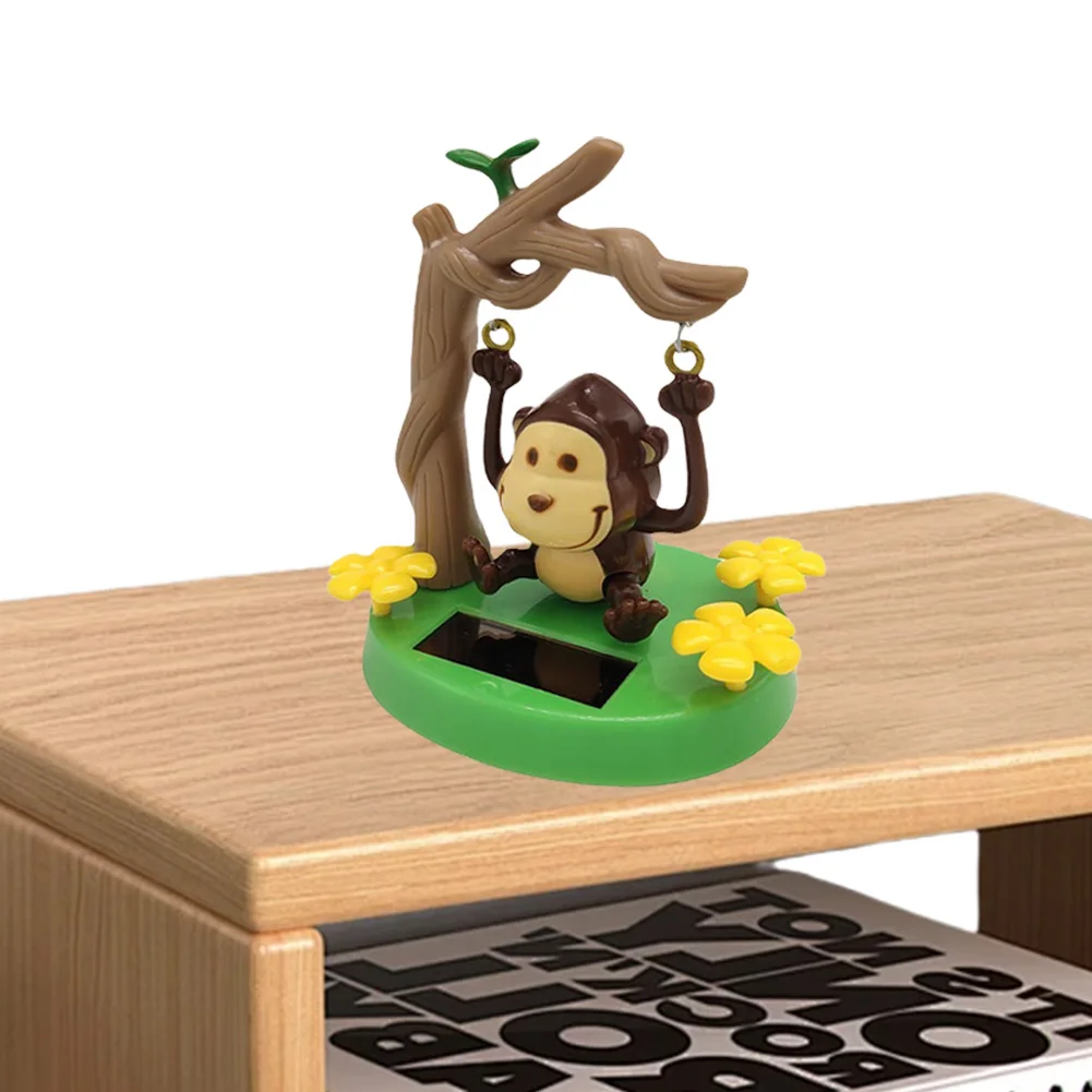 

Solar Dancing Monkey Toy Car Dashboard Bobblehead Cute Animal Desktop Ornaments Cartoon for Car Interior Decoration