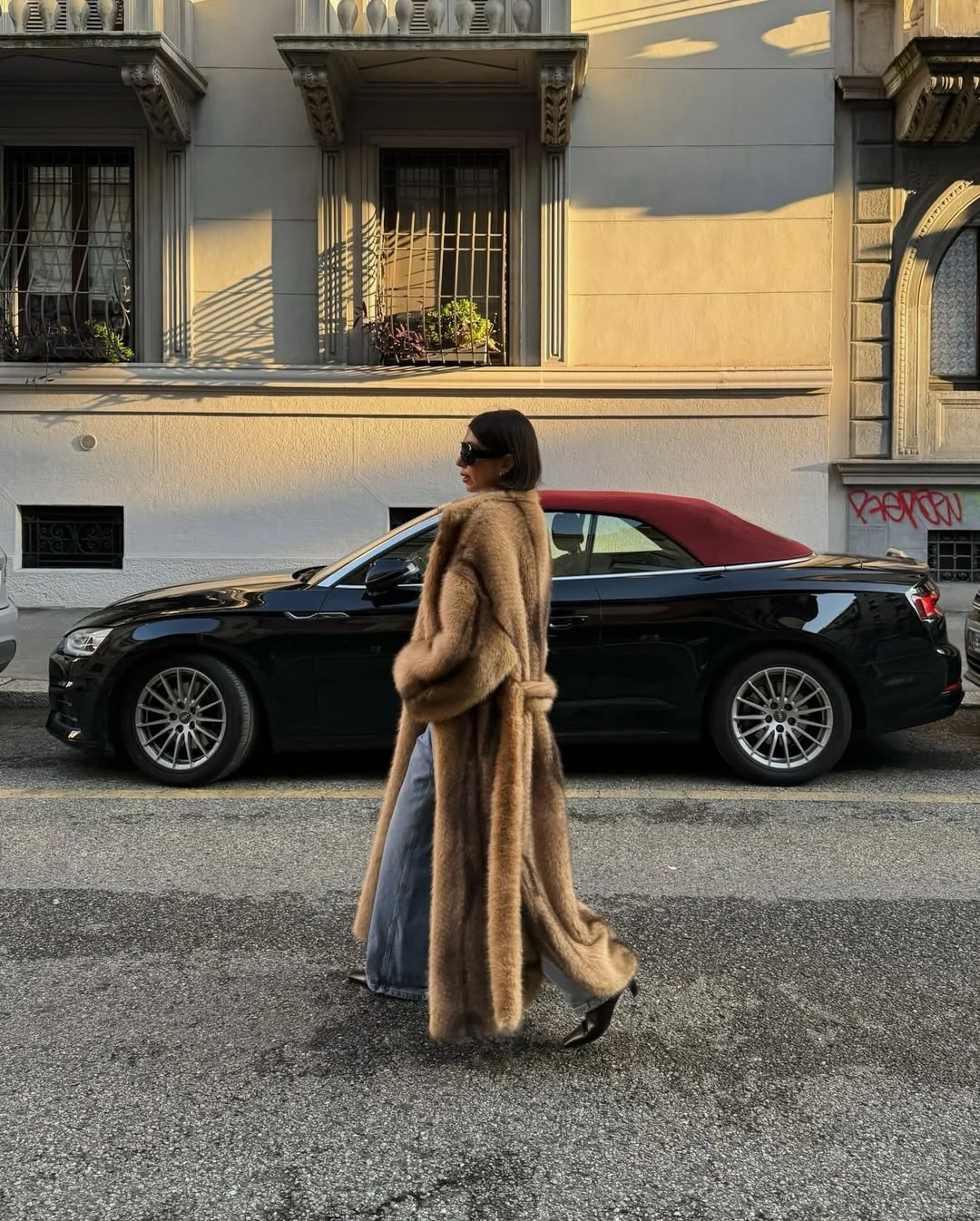 Fashion Women Tie-dye Long Faux Fur Coat Casual Full Sleeve Lapel V-neck Loose Furry Coats 2026 Lady Winter Daily Commute Wear