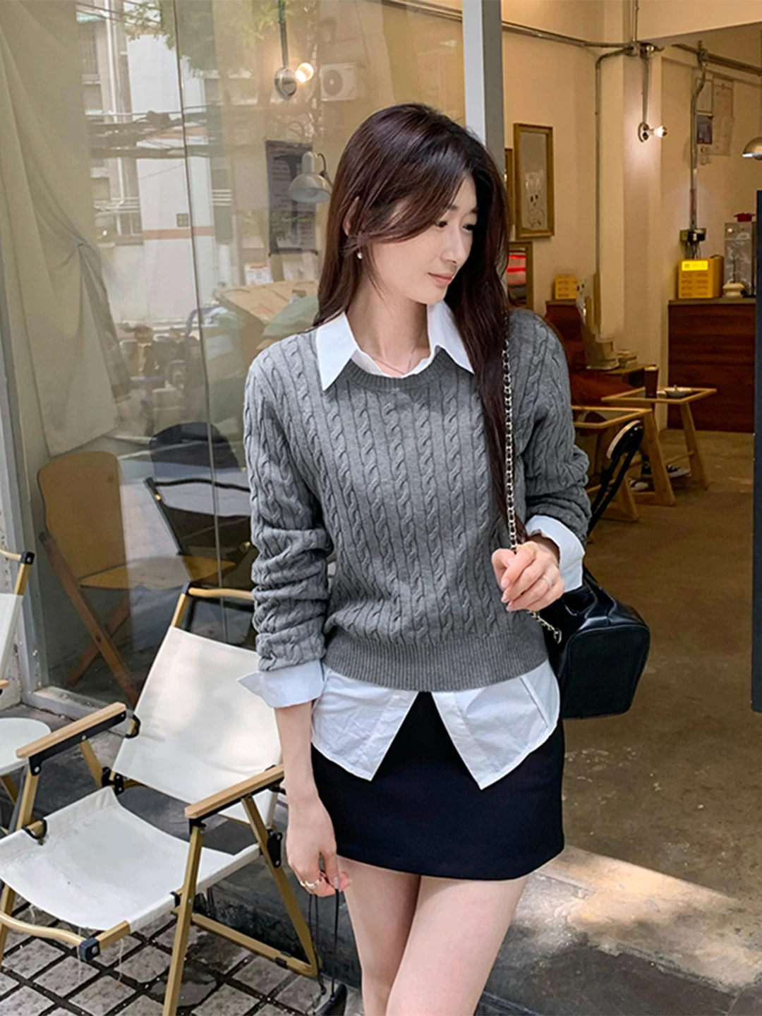 

Women's Knitted Sweater Autumn Winter Long Sleeve Casual Style Belted Soft Polyester Fiber Inner Wear Base Layer Twist Texture