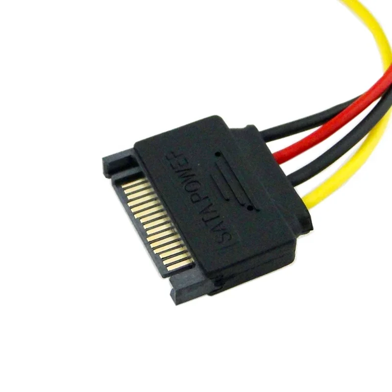 SATA 15-pin Male to Female one-in-two Hard Drive Power Extension Cable Suitable for HDD SSD Computer Motherboard Power Cord