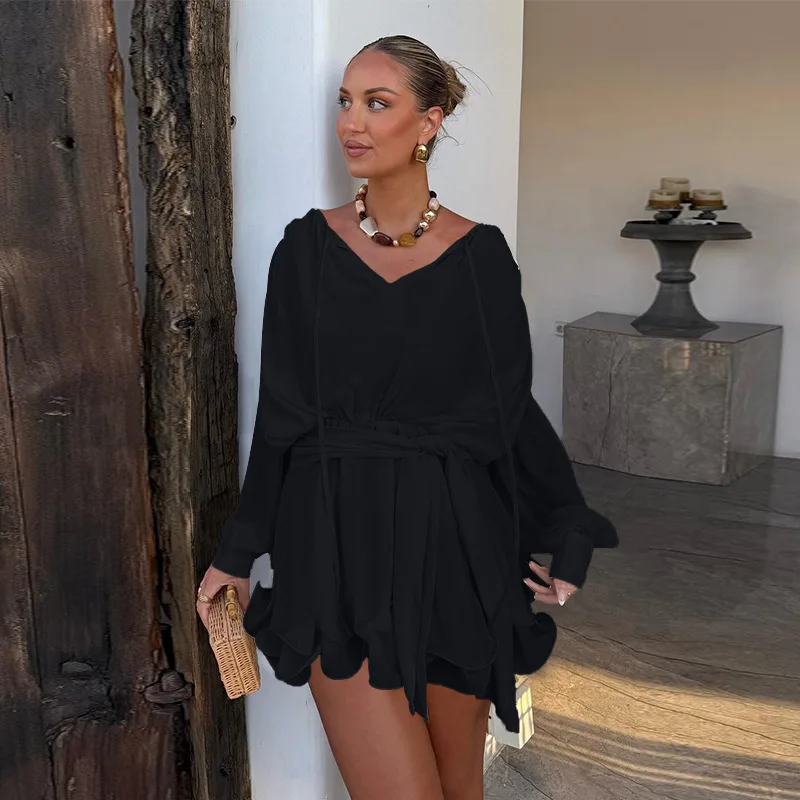 Autunno 2025 Modelli autunnali, Temperamento stile moda Casual a maniche lunghe Un pendolo Modello quotidiano Abito sottile Donna Cw71080