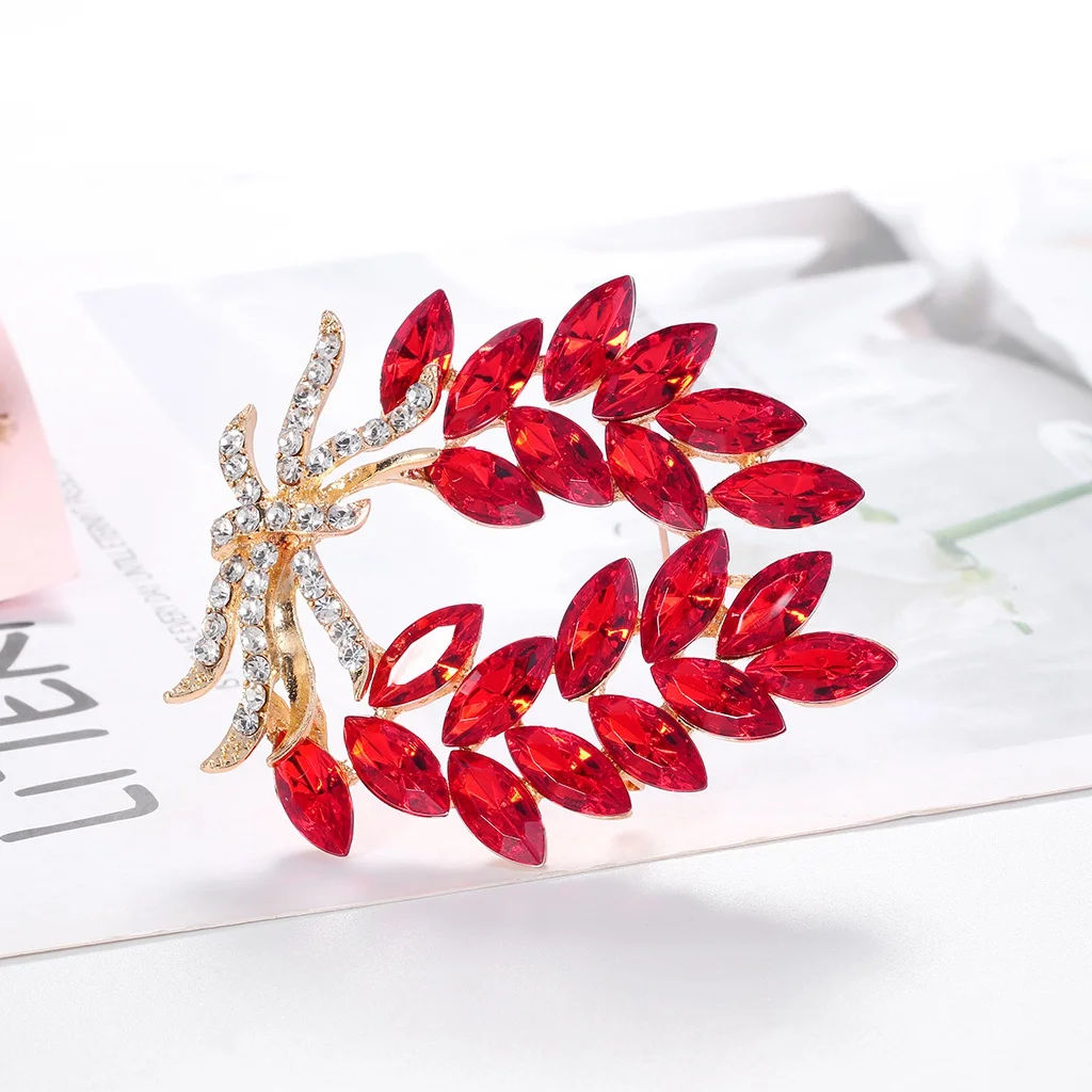 Fashion Wheat Rhinestones Brooch Accessories Fashion Ladies Jewelry Scarf Buckle Alloy Rhinestones