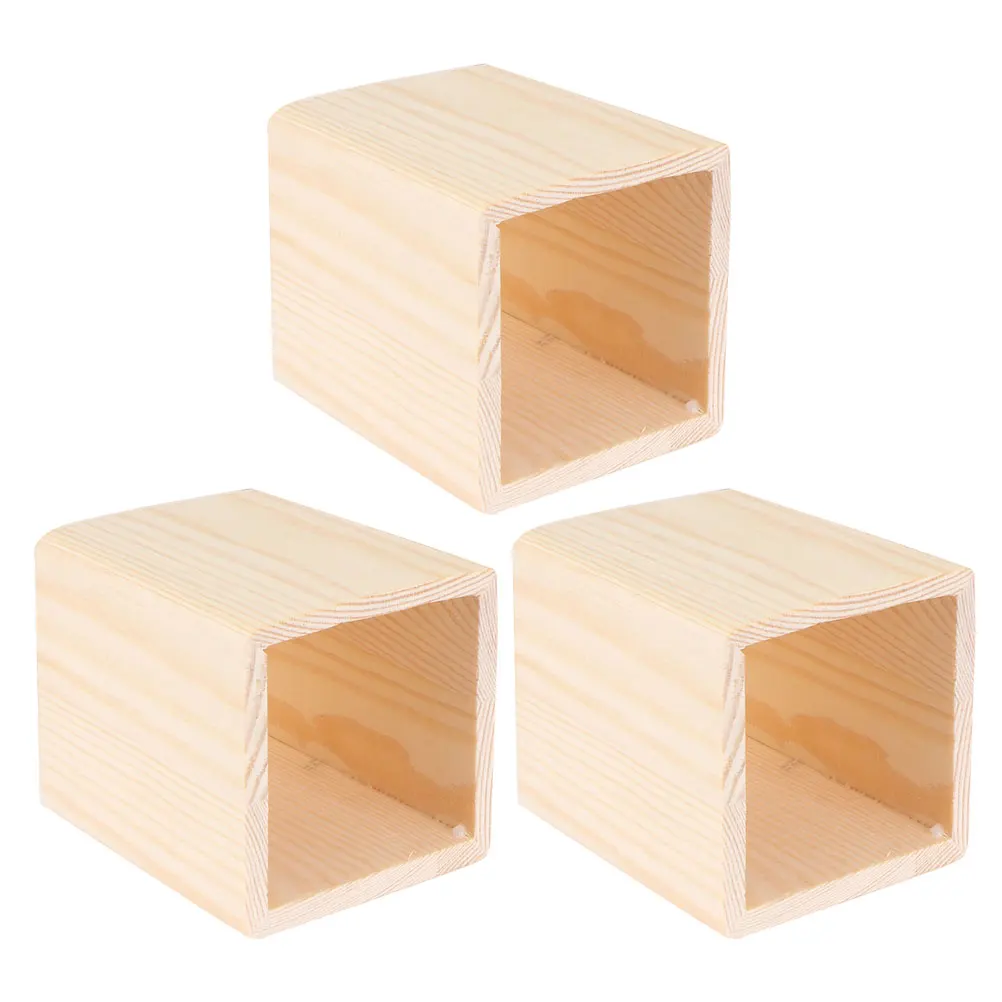 

3 Pcs Blank Painting Pen Holder Pine Wood Unfinished Smooth Surface DIY Craft Project Storage Organizer