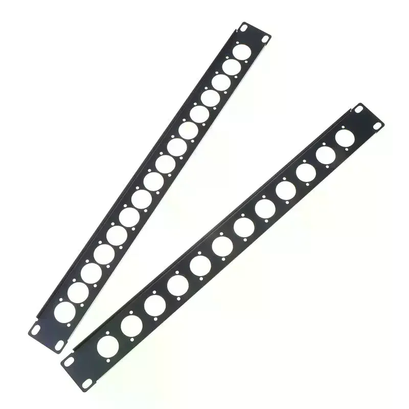 1U Rack Patch Metal Panel 4 8 12 16 Way Channel Flight Case Mount For XLR Connecctor Speaker Jack Audio Cable Plug Socket