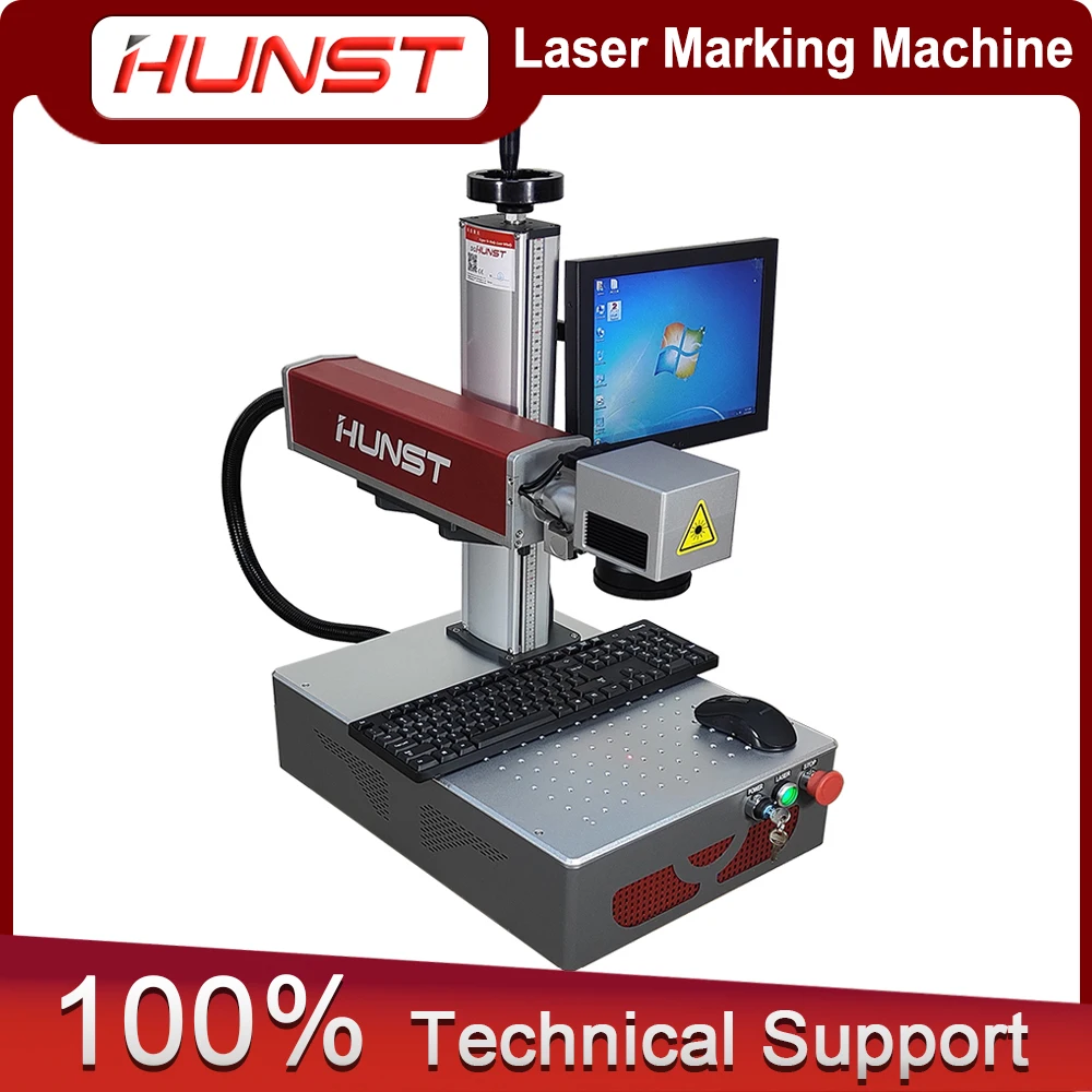 

HUNST 20w 30w 50w Fiber Laser Marking Machine Equipped With A PC Computer For Laser Engraving On Metal, Gold And Silver Jewelry