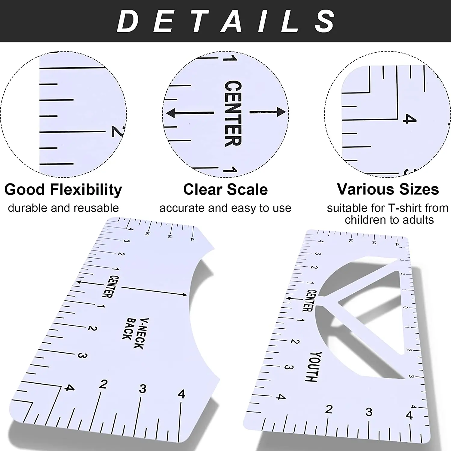 AA91 13 Pieces T-Shirt Ruler Guide Set,T-Shirt Ruler Tool,DIY Printing Rulers for Heat Press T-Shirt Center Design