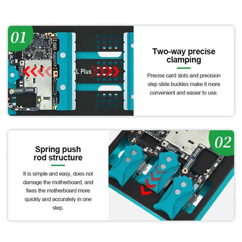 

Efficient RL-601L PLUS Universal Repair Tools: Double-Slot Motherboard Fixture For Phone IC Chip & PCB Jig Board Holder