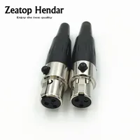 10Pcs Mini XLR 3 4 5 6 Pin Female Plug Small XLR Audio Microphone Connector MIC for Cable Soldering Straight
