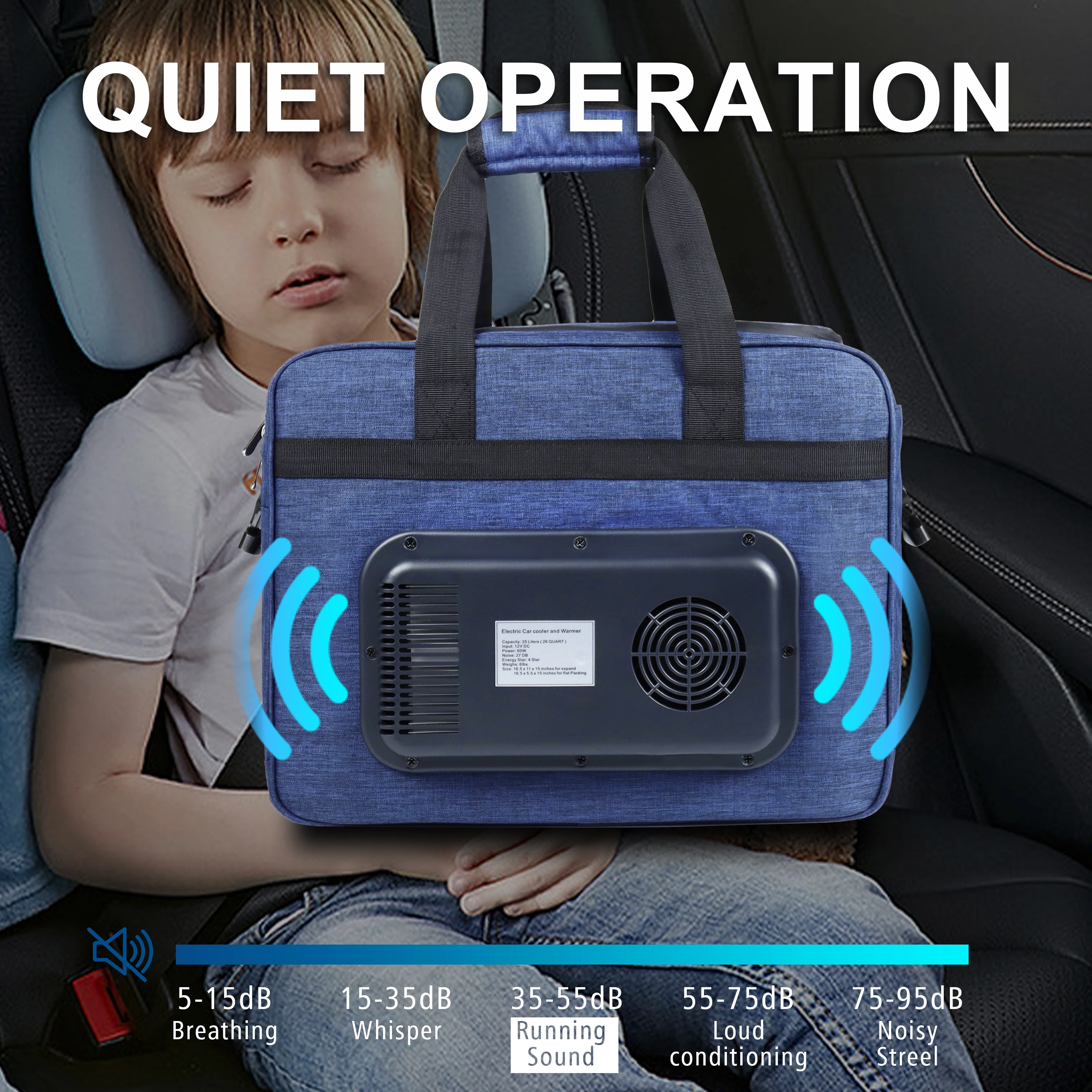 حقيبة تبريد كهربائية محمولة للسيارة ، 26 كوارت ، 12 فولت ، USB ، 25 لتر ، تيار متناوب ، تيار مستمر ، بارد وحرارة ، حراري ، ثلاجة ، مبرد صغير متوافق #5