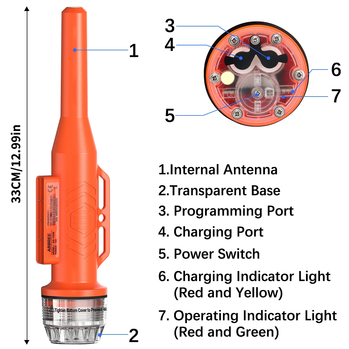 ABBREE AR-109M Localizzatore di rete Impermeabile Galleggiante Ricezione rapida Posizionamento GPS 15 giorni Standby Boa Tracker Accessori per la pesca in barca