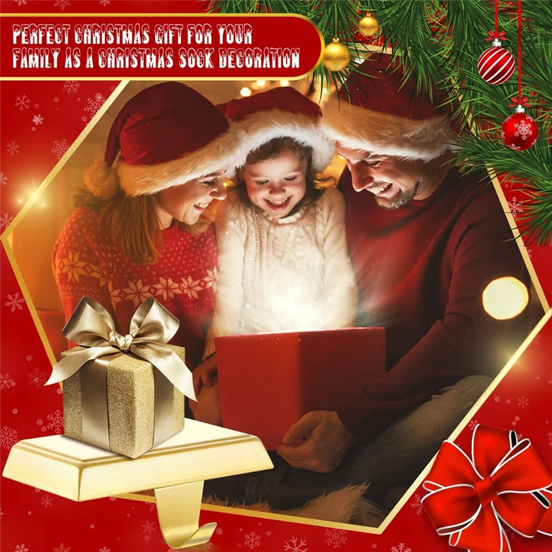 

MCGS-Набор из 4 металлических держателей для рождественских чулок-крючки для украшений для столов, окон и камина