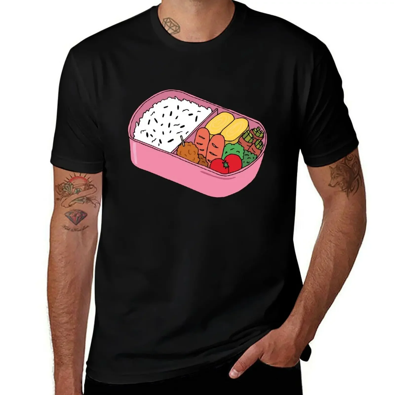 Bento Lunch T-Shirt hippie clothes anime stuff t shirt men 100℅ cotton