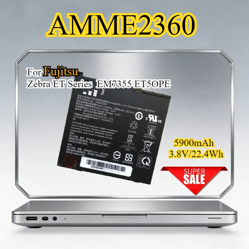 

New AMME2360 Laptop Battery 22.4Wh for Fujitsu Zebra ET Series EM7355 ET50PE 1ICP4/57/98-2 14J526000950 13J324002978 Tablet