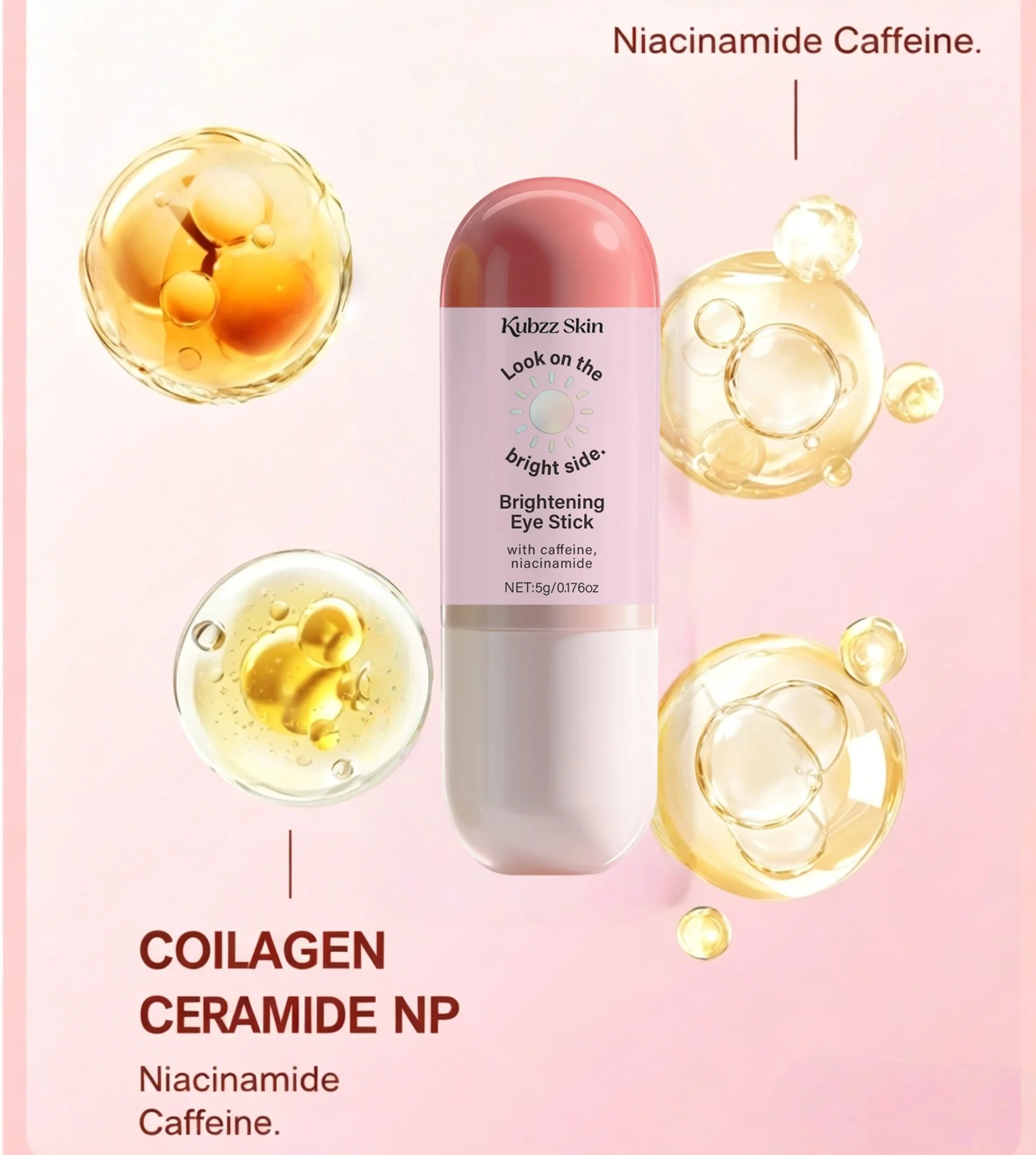 【Instant Lifting and Firming】Highly Concentrated Caffeine Firming and Nourishing Eye Cream Stick, Added with Collagen, Ceramide Np, Niacinamide, and Caffeine, the Texture Is Refreshing and Easy to Absorb, Instantly Lifts and Firms the Skin Around the Eyes - view 4