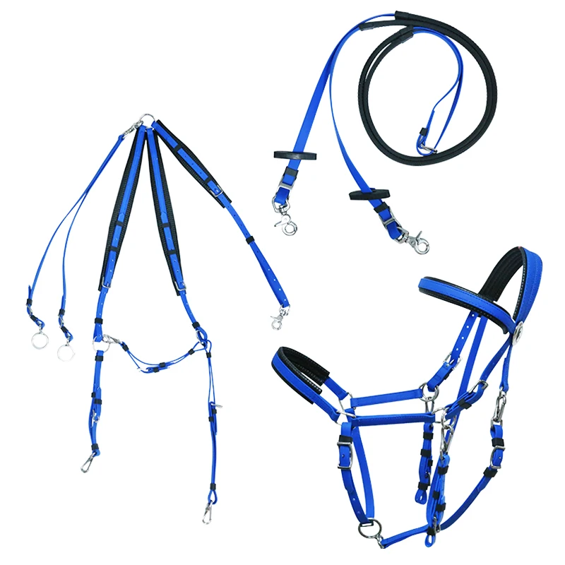 

Equestrian English Saddle and Halter Rein Breastplate Set Nylon PVC Horse Equipment for Endurance Riding Made From Leather
