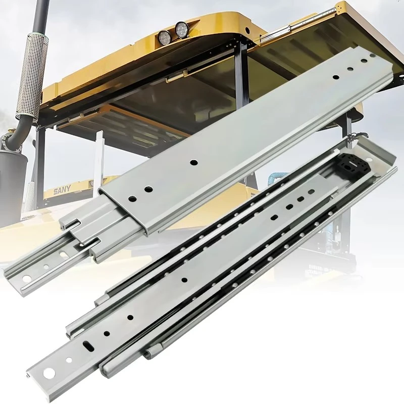 HVPAL Heavy 58 & 60 Inch Telescopic Drawer Rail 1450 1500 mm Steel Ball Bearing Slide Rail for Outdoor Fire Truck Equipment