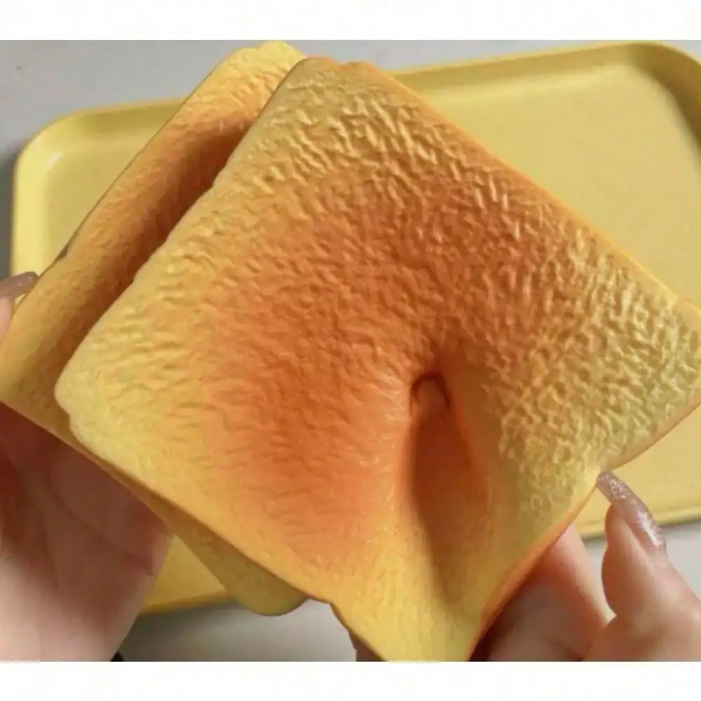 New Big Toast Bread Slices Squeeze Toy, Slow Rebound Wet Soft Sticky Tactile Stress Relief Toy