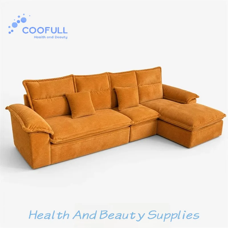 Coofull Three Seat Sectional Compressed Sofa Set Large Size Modern Velvet Foam Sofa Box Home Use Living Room Vacuum Modular
