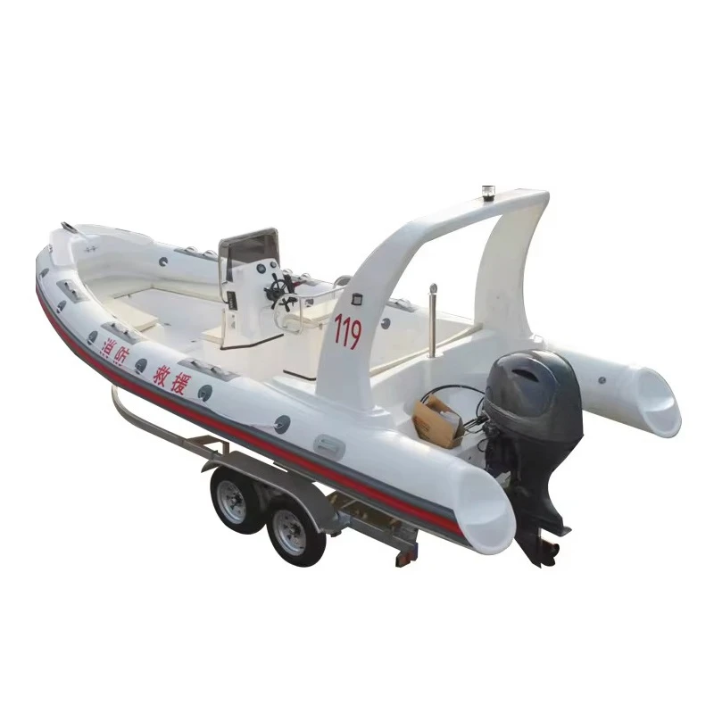Carcharodon Ship Patrol Boat High-speed Fiberglass Aluminum Alloy Small Yacht Fishing Boat Air Pump Included (Outboard Motor