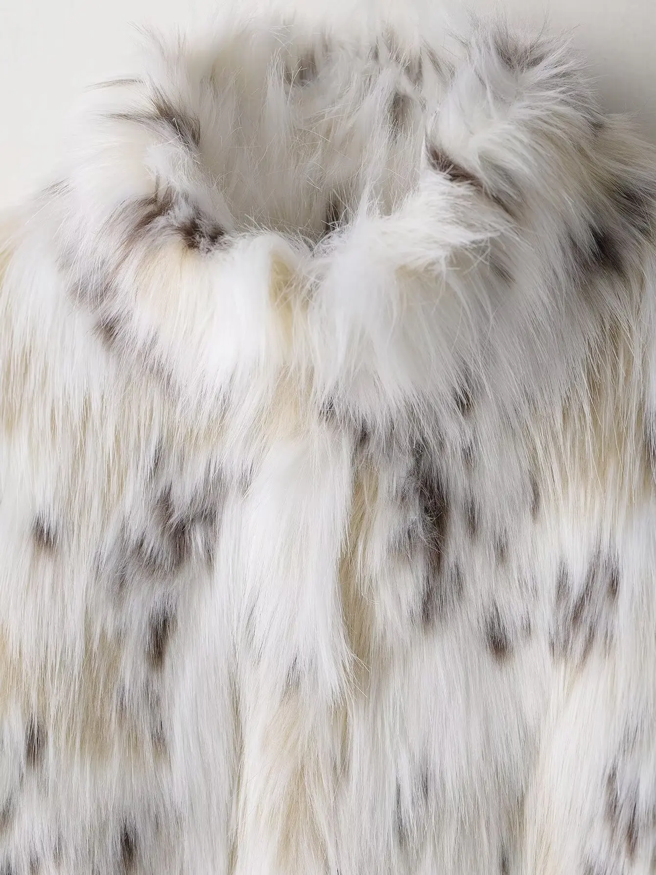 Jaket Pendek Wanita Motif Leopard Bulu Imitasi Musim Gugur Musim Dingin, Mantel Wanita Kerah Tinggi Lengan Panjang Hangat Elegan dan Chic