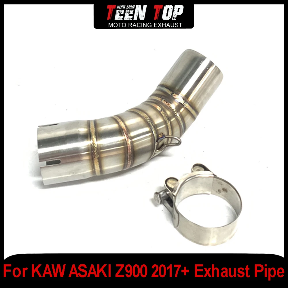 Motorcycle Exhaust Escape Connection Pipe For Kawasaki Z900 Moto Exhaust Middle Link Pipe 51MM Z900 2017+ Exhaust Pipe Steel