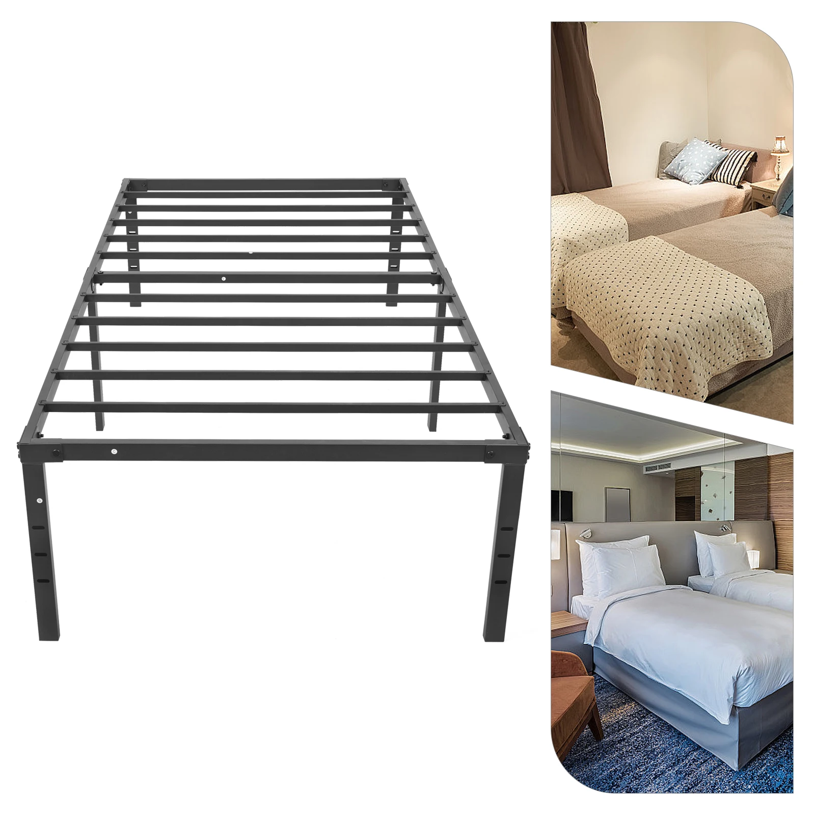 Base de Cama Alta Multifuncional con Capacidad de Carga de 660 lb, Estable, para Dormitorios, Habitaciones de Huéspedes y Residencias Estudiantiles
