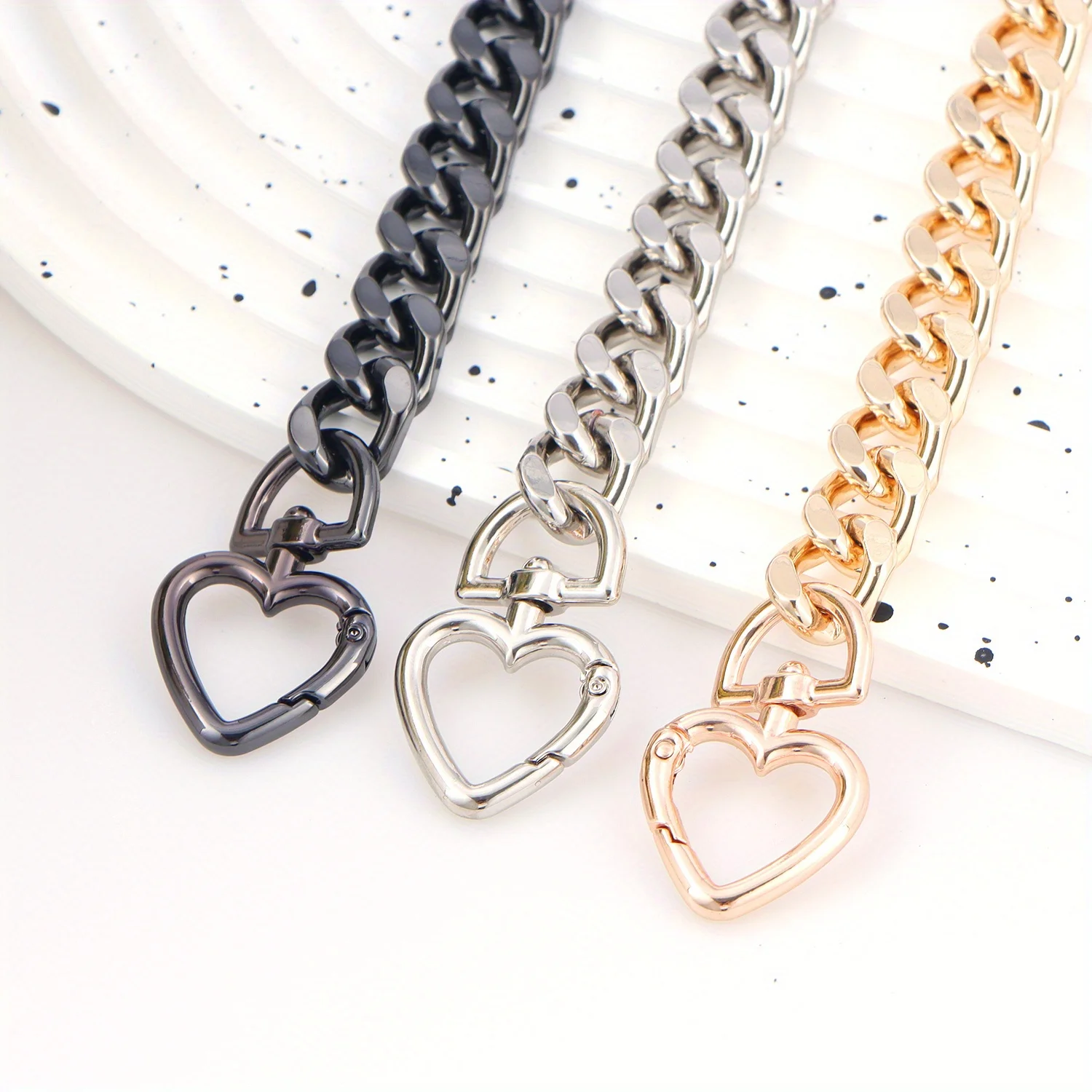 1pc Heart Shape Metal Purse Chain Strap Extender for Accessory Charms, Lengthen Crossbody Shoulder Handbags Strap