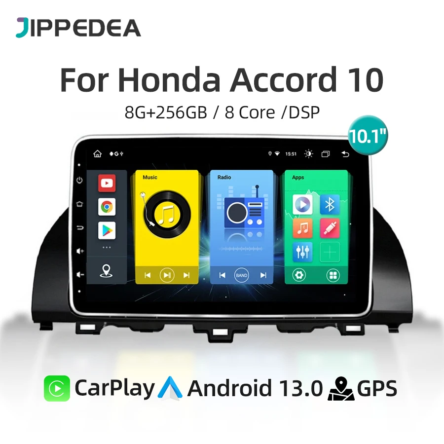 Android 13.0 Car Multimedia Player CarPlay 8G 256G GPS Navigation RDS WiFi Bluetooth DSP Car Radio For Honda Accord 10 2018-2020