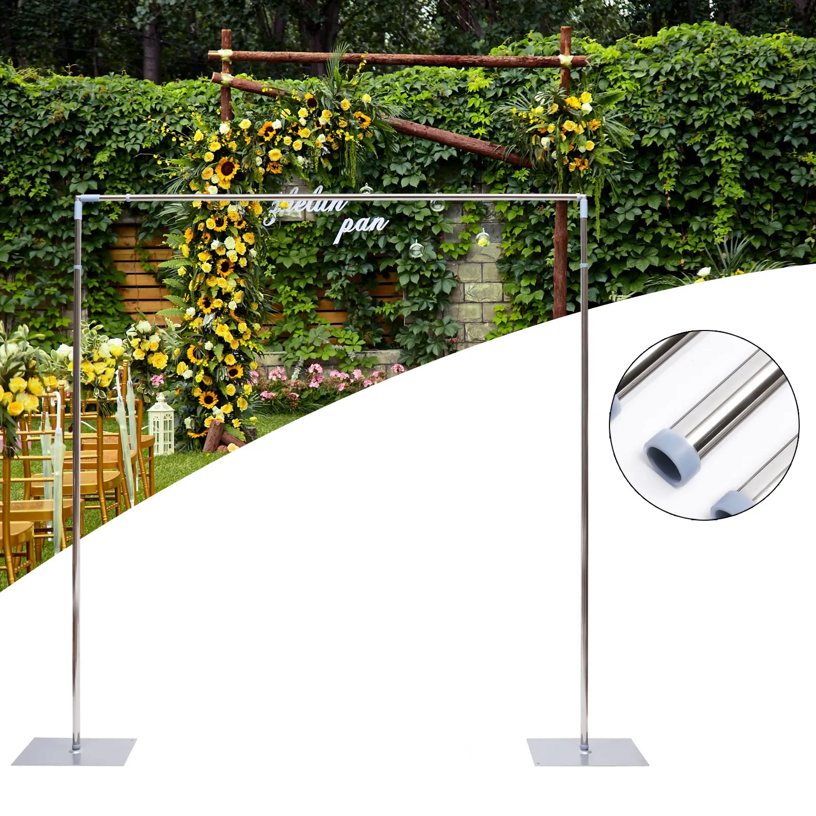 

3x3m Wedding Party Backdrop Stand Pipe Kit Curtain Frame Stainless Telescopic Square Photography Background Decoration