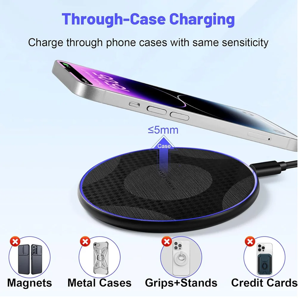 30W Wireless Charger Pad Fast Wireless Charging Station For Samsung Galaxy S25 S24 S23 S22 Xiaomi IPhone17 16 15 14 13 Pro Max - view 3
