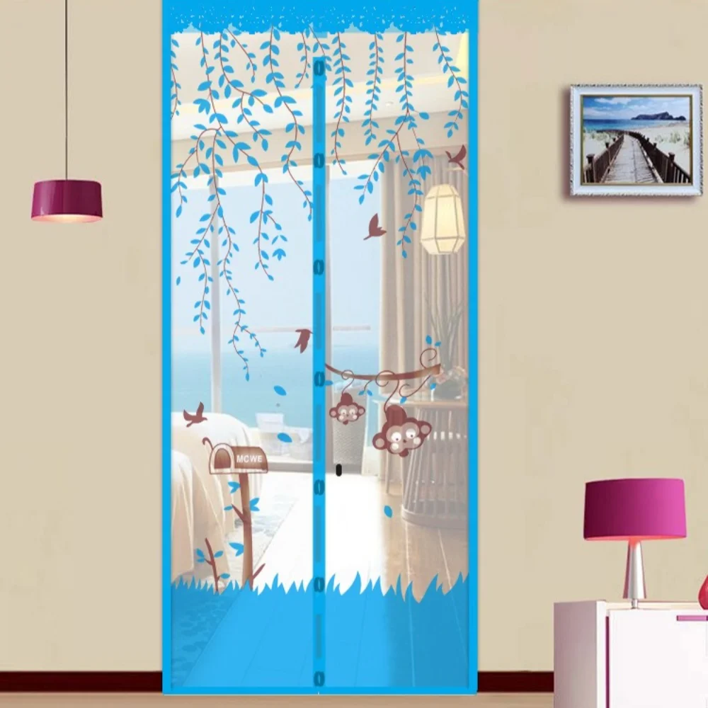 Magnetic Encrypted Mesh Mosquito Proof Door Curtain Multiple Colors Magnetic Suction Door Mosquito Net Self-adhesive Screen Door