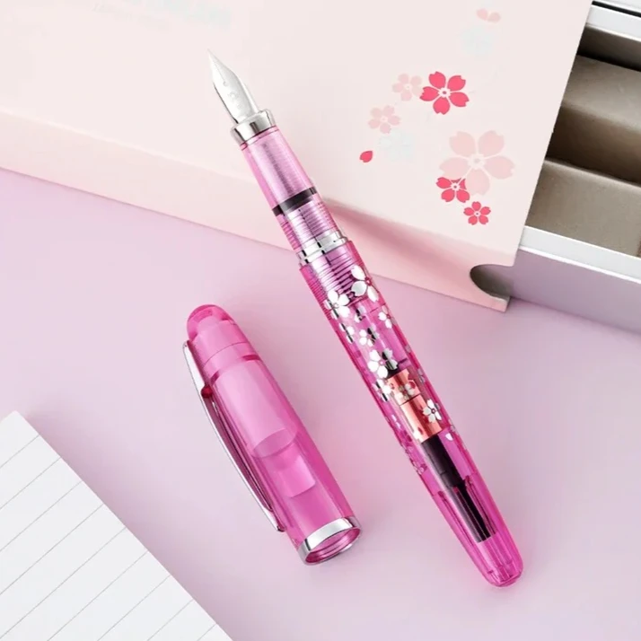 

Original Platinum Pgb-3000a Sakura Limited Edition Demonstration Fountain pen Series Transparent Crystal Pink Writing Gift