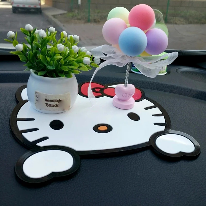 Kawaii Sanrio Hello Kitty Auto Anti-Rutsch-Matte KT rutschfeste Aufbewahrungsmatte Auto Innenverkleidung Armaturenbrett Geldbörse Telefonpad