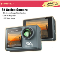 CERASTES Action Camera 5K 4K 60FPS WiFi Anti-shake Dual Screen 170° Wide Angle 30m Waterproof Sport Camera with Remote Control